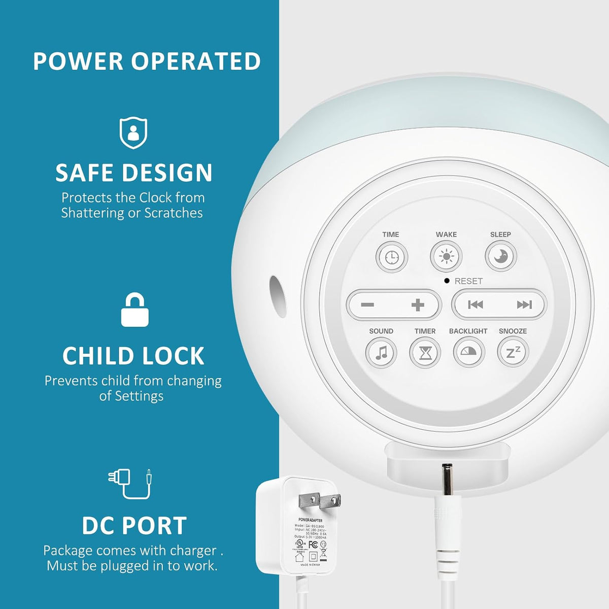 Kids Sleep Trainer Clock - Sun & Moon Wake up Light & Night Light