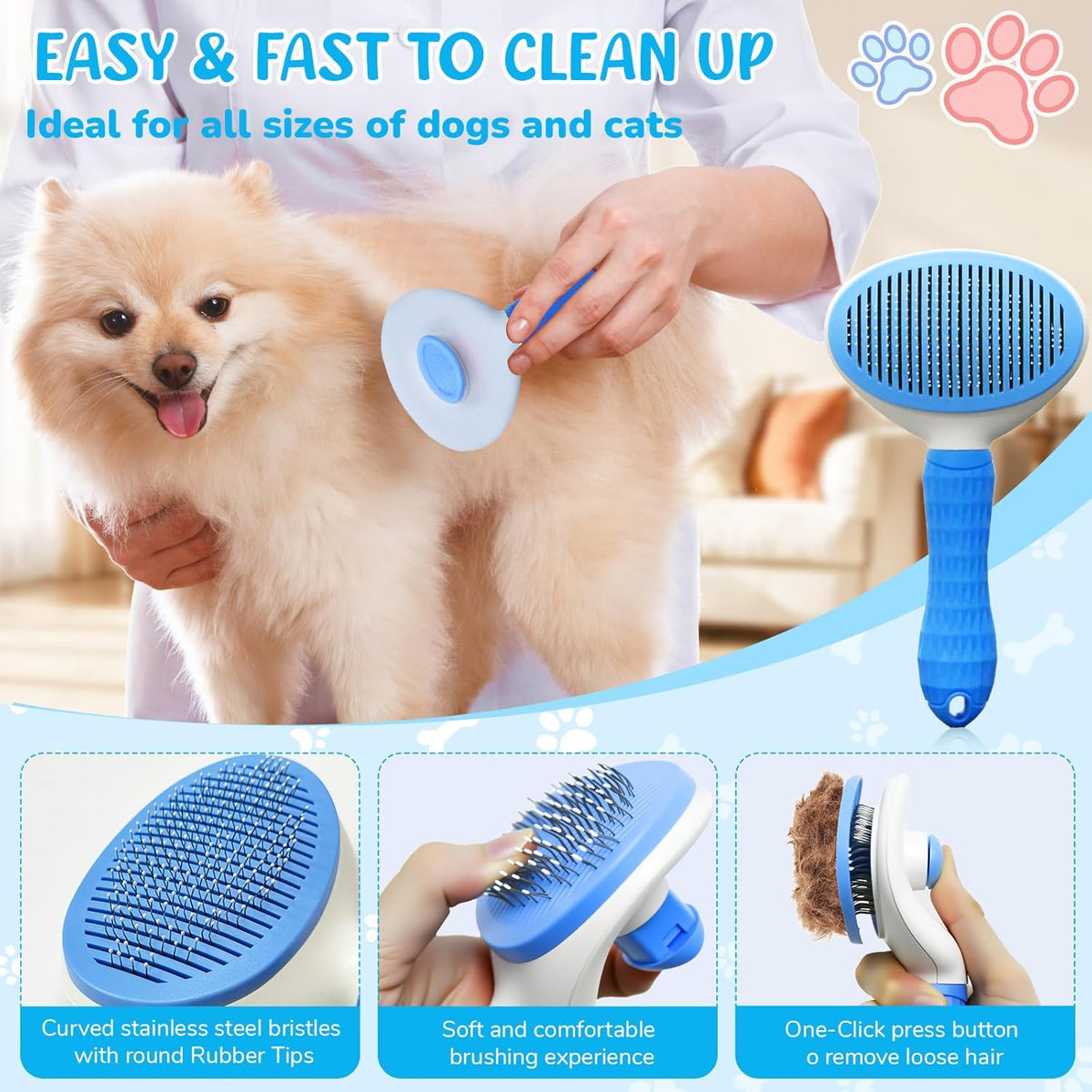 Dog Brush & Grooming Kit - 9-Piece Pet Grooming Set