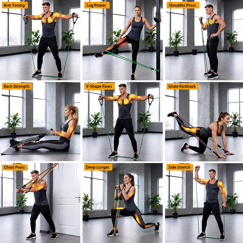 Resistance Bands with Handles - Home Workout Set