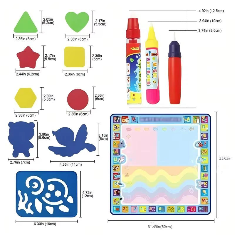 Oversized Magical Water Canvas Pens Montessori Toys Learning Blanket Writing Drawing Repeated Graffiti Painting Toy