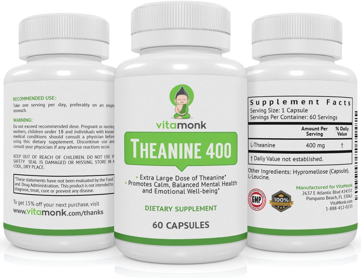 L-Theanine 400Mg Extra Strength Supplement