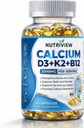 Nutriview Calcium D3 + K2 + B12 Softgels - Vitamin D3 K2 Complex