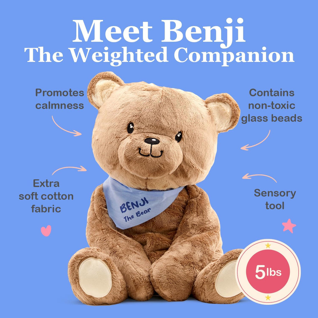 Weighted Calming Bear Plush for Kids - Anxiety & Sensory Comfort