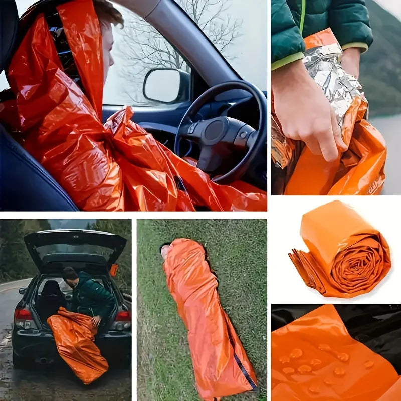 Emergency Survival Thermal Blanket & Sleeping Bag, 2Pk