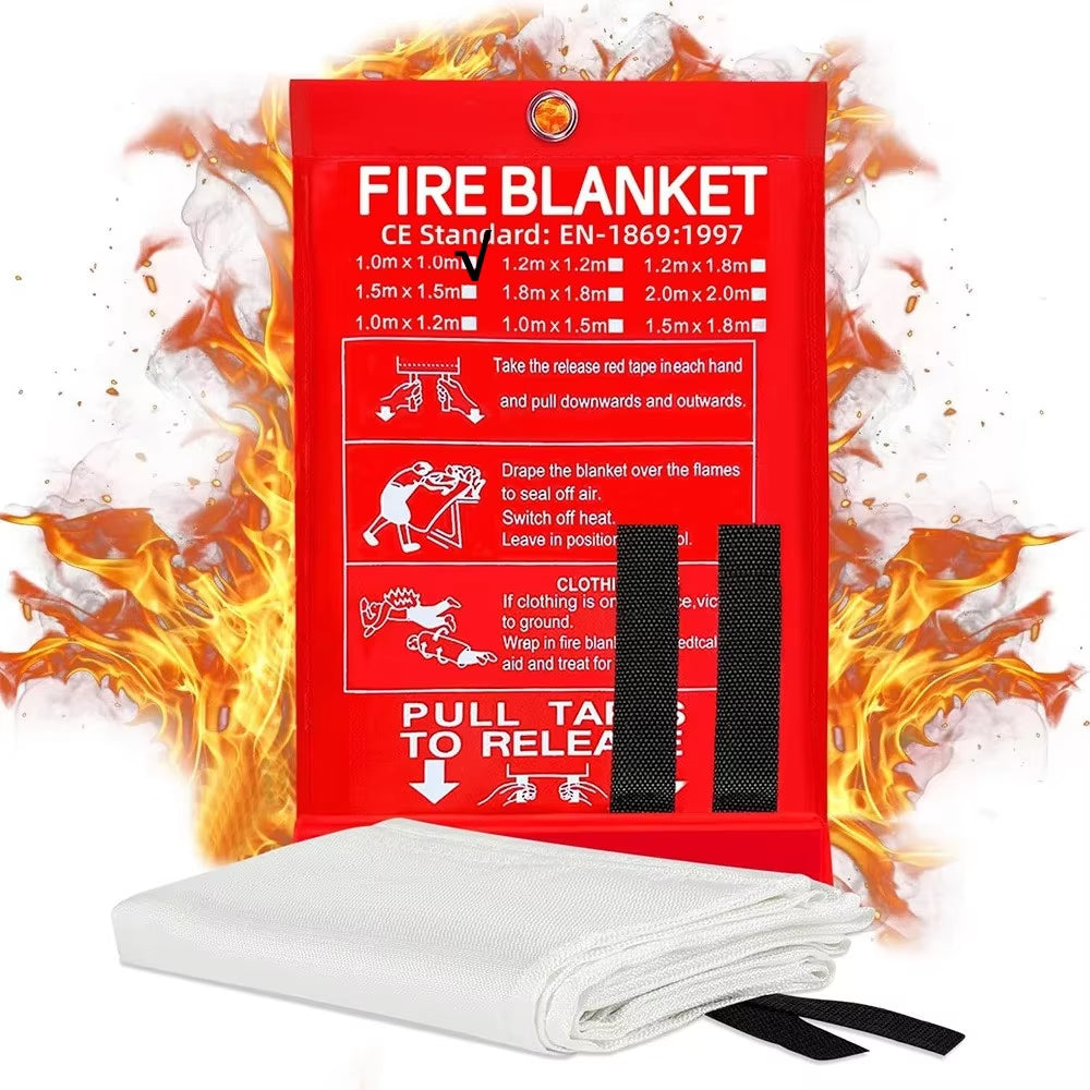 Portable Emergency Fire Blanket - Fire Suppression Safety Cover