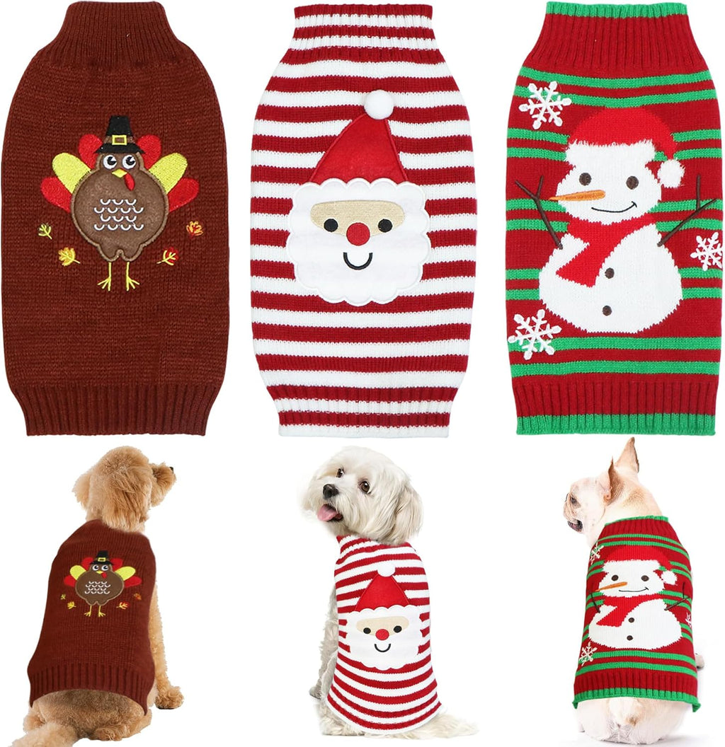 3 Pack Dog Holiday Sweaters