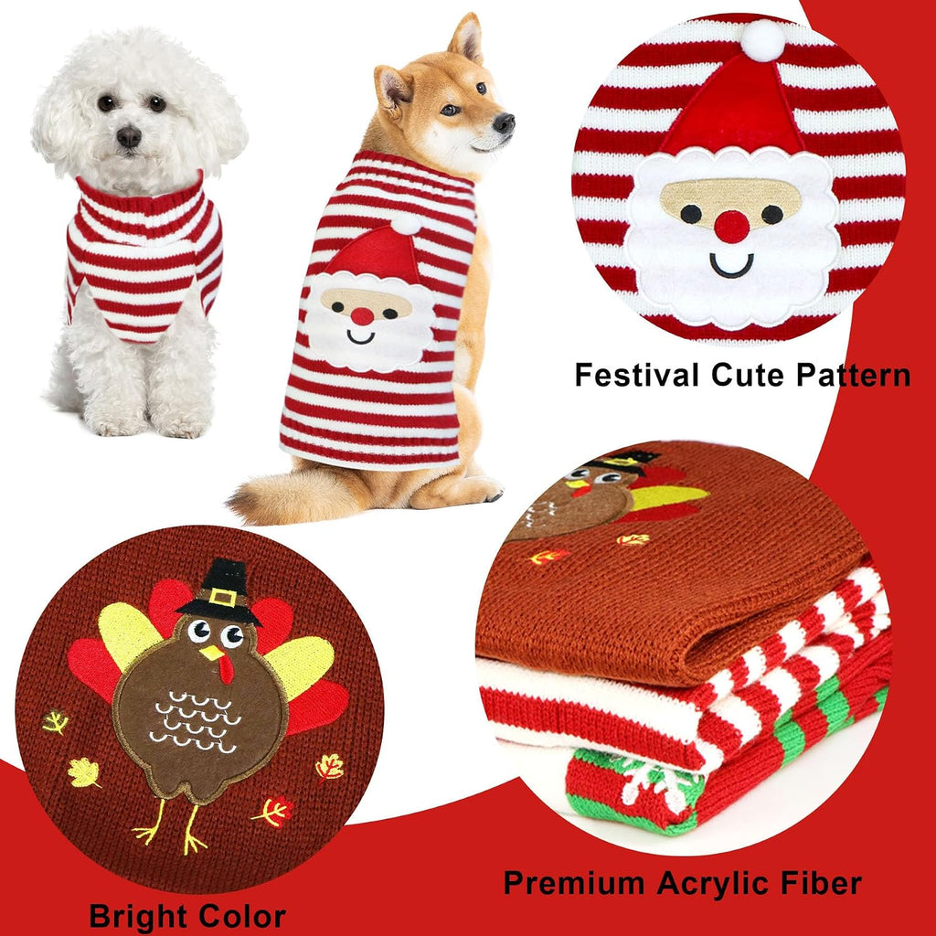 3 Pack Dog Holiday Sweaters
