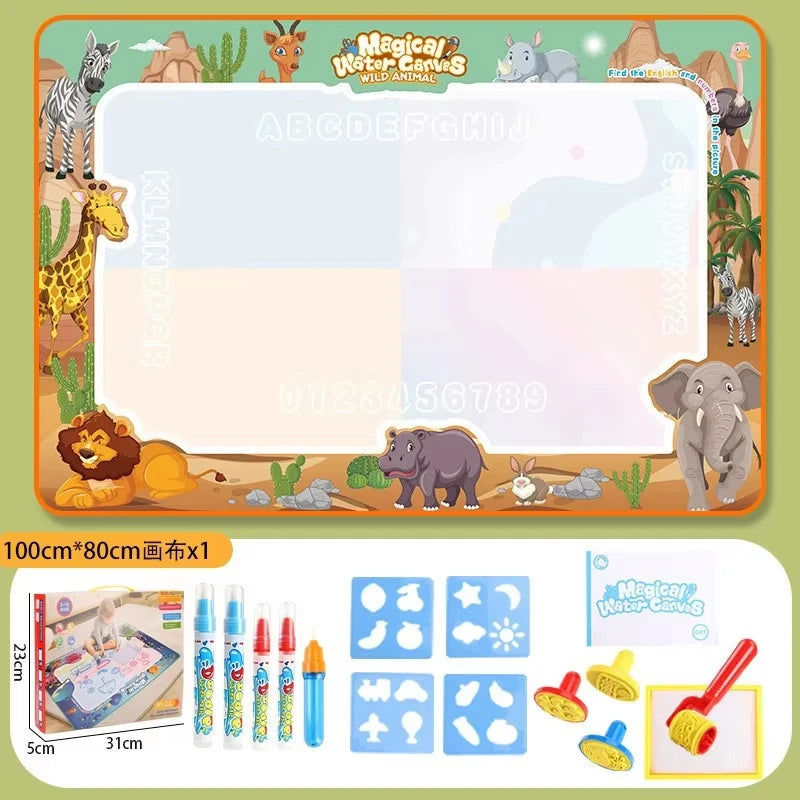 Oversized Magical Water Canvas Pens Montessori Toys Learning Blanket Writing Drawing Repeated Graffiti Painting Toy