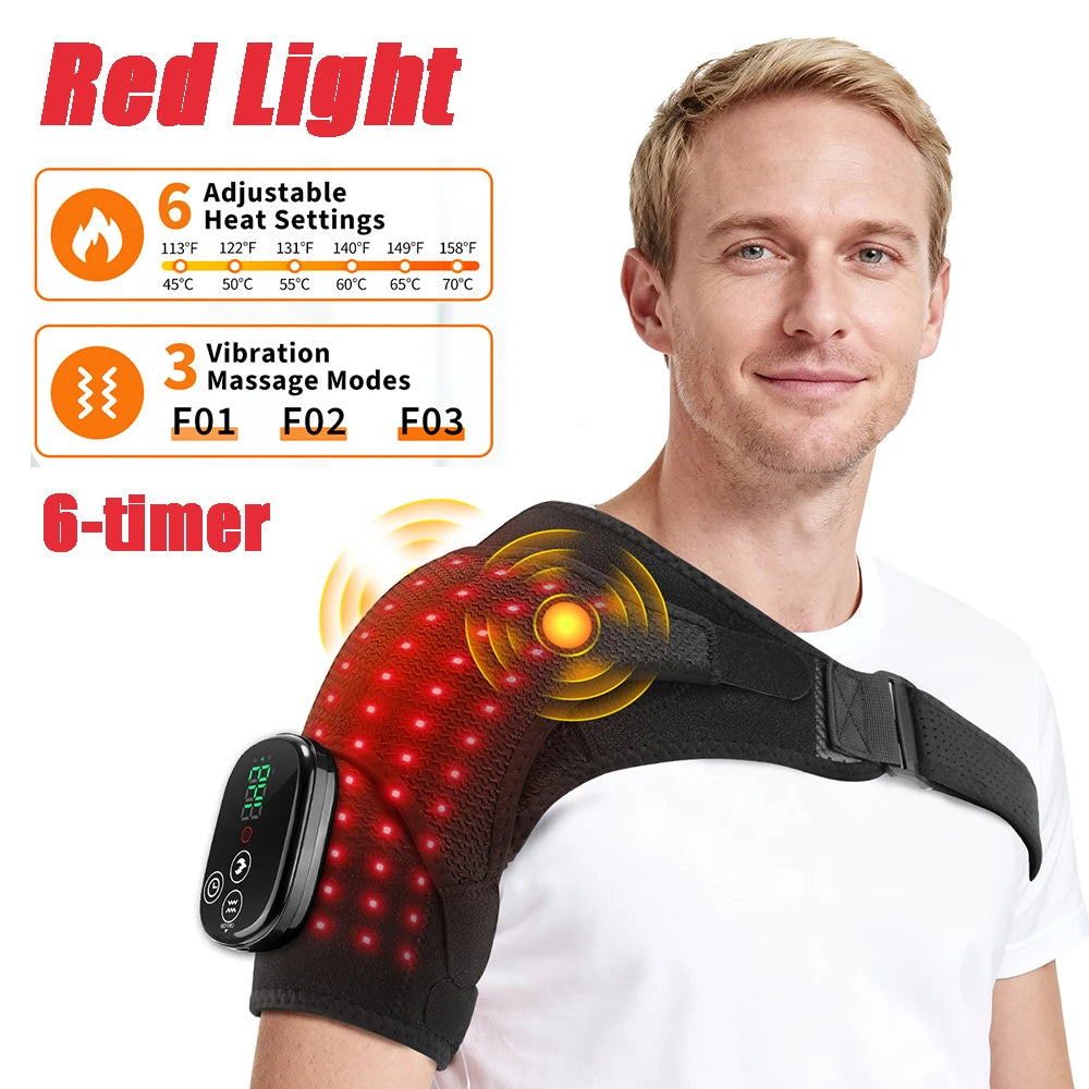 Electric Heating Shoulder Brace LED Display Vibration Shoulder Massage Support Belt Strap for Joint Brace Care Muscle Relaxation