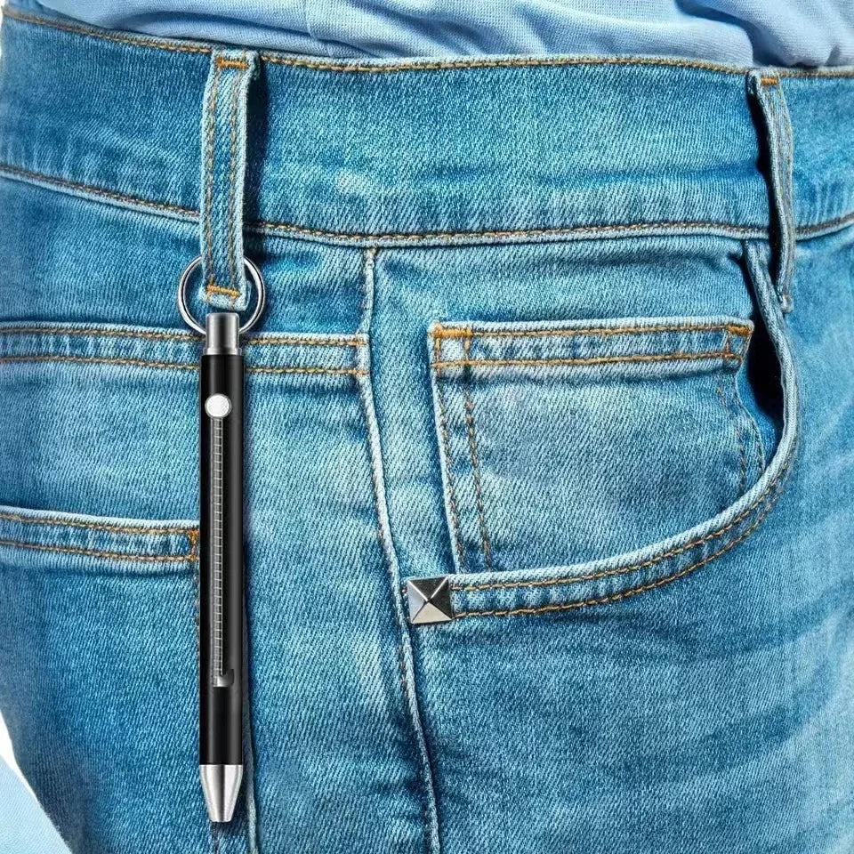 1PC Titanium Alloy EDC Retractable Multi-Tool Keychain - Includes Toothpick, Fruit Fork, and Unpacking Tool