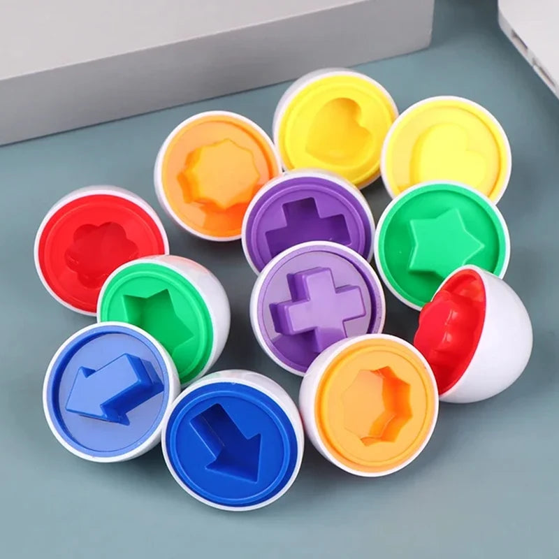 Montessori Educational Toys 1 2 3 Year Children Toy Easter Egg Baby Sensory Puzzle Smart Eggs Colors Shape Matching Sorter Games