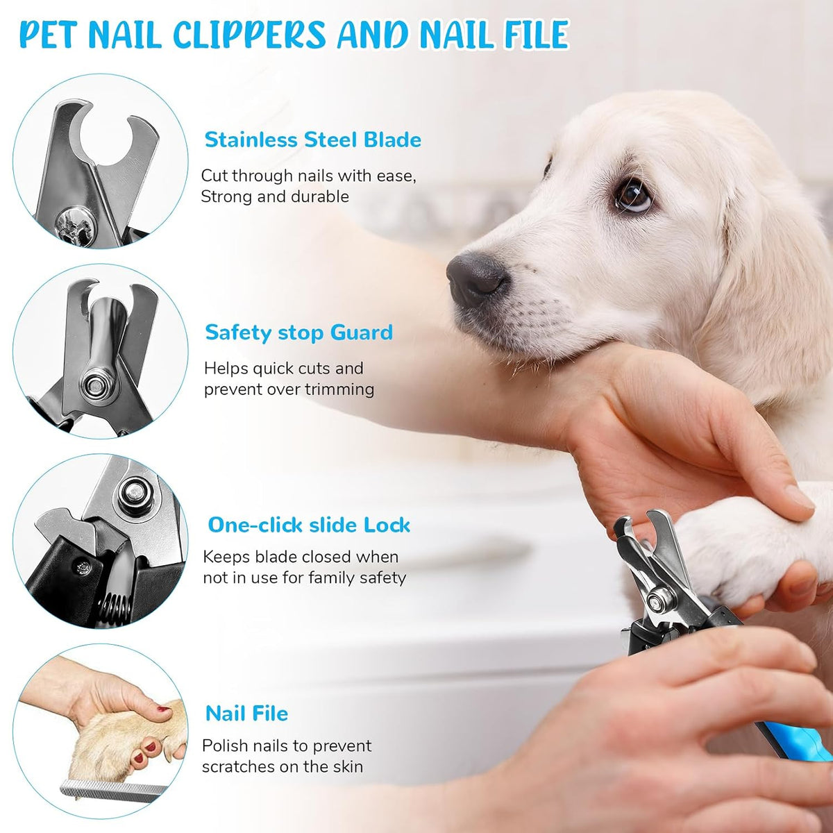 Dog Brush & Grooming Kit - 9-Piece Pet Grooming Set