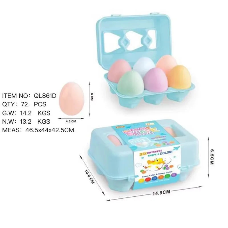 Montessori Educational Toys 1 2 3 Year Children Toy Easter Egg Baby Sensory Puzzle Smart Eggs Colors Shape Matching Sorter Games