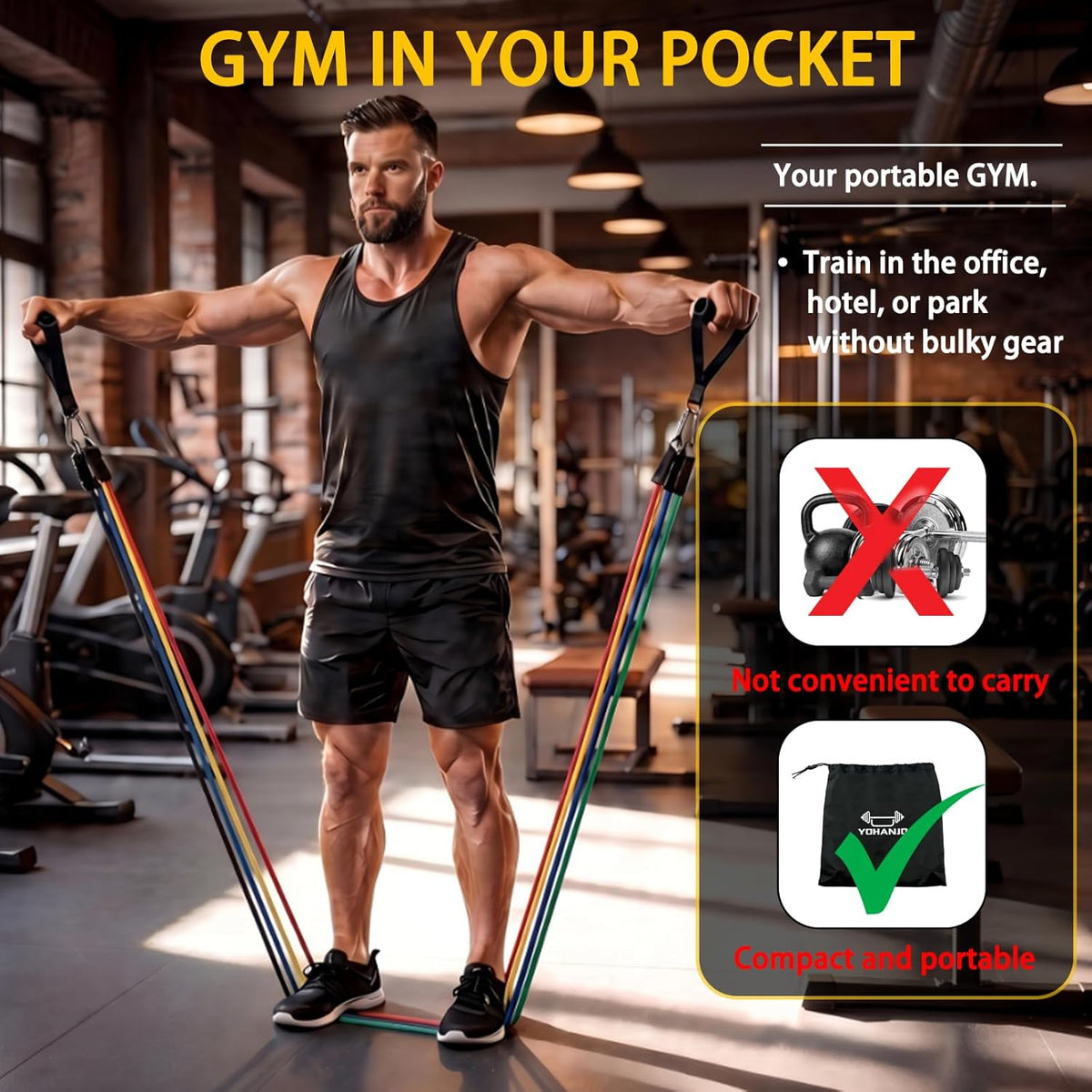 Resistance Bands with Handles - Home Workout Set