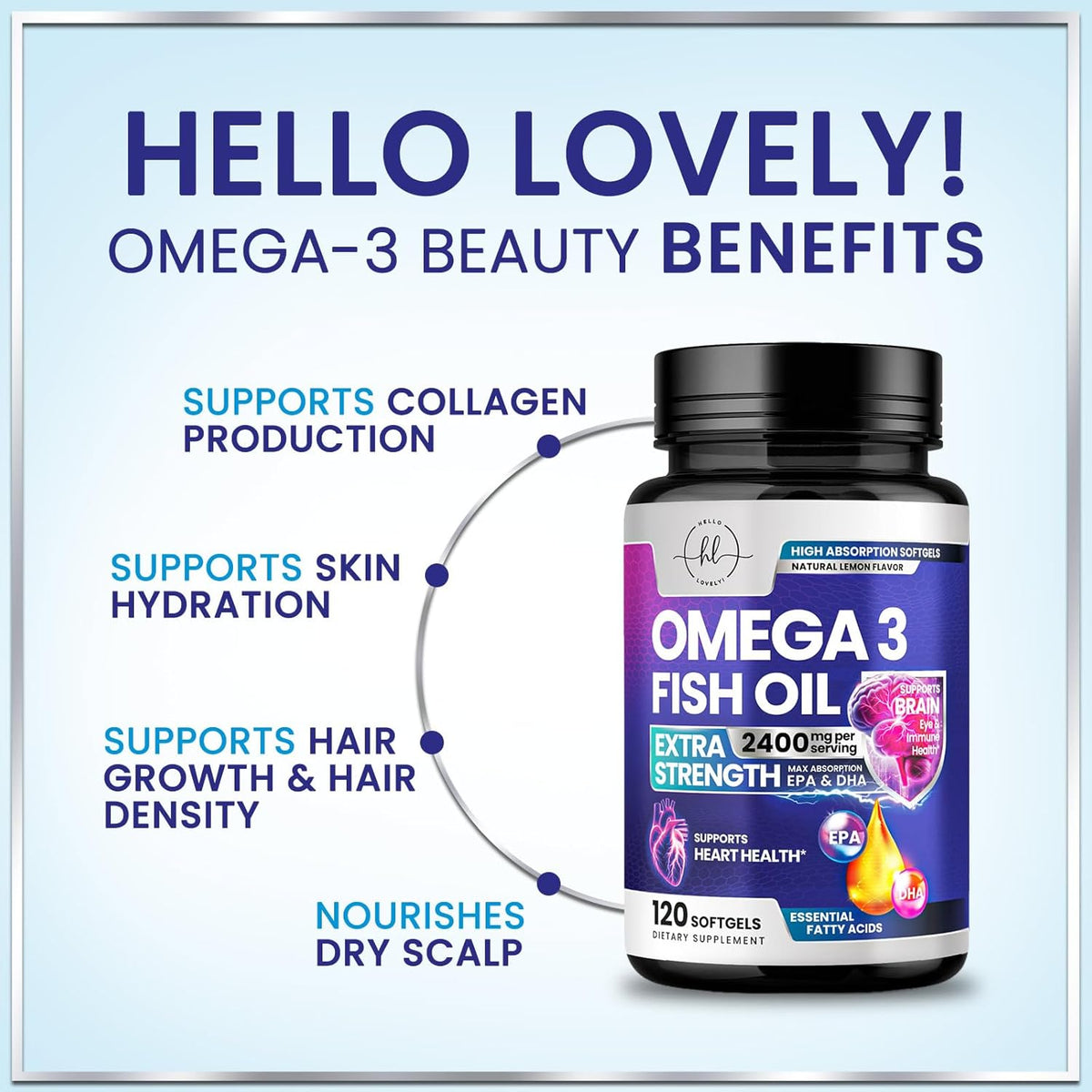 Omega 3 Fish Oil 2400Mg - Triple Strength EPA & DHA