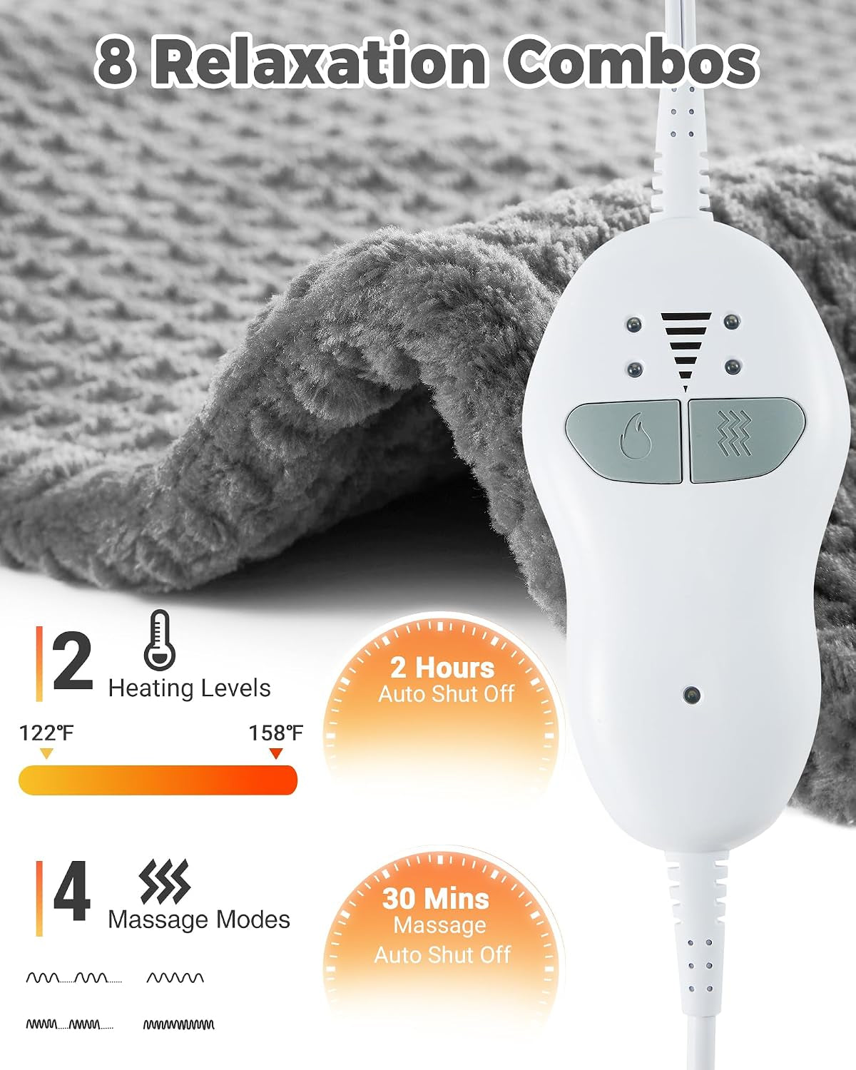 Wearable Vibrating Heating Pad for Neck, Shoulders & Back