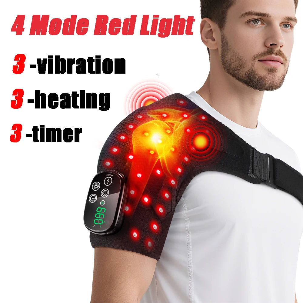 Electric Heating Shoulder Brace LED Display Vibration Shoulder Massage Support Belt Strap for Joint Brace Care Muscle Relaxation