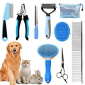 Dog Brush & Grooming Kit - 9-Piece Pet Grooming Set