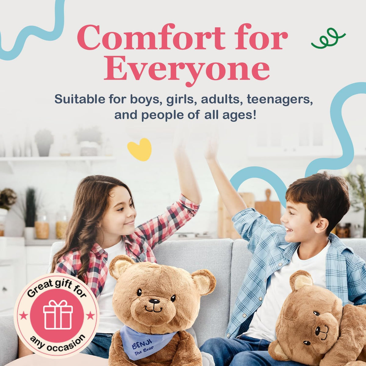 Weighted Calming Bear Plush for Kids - Anxiety & Sensory Comfort