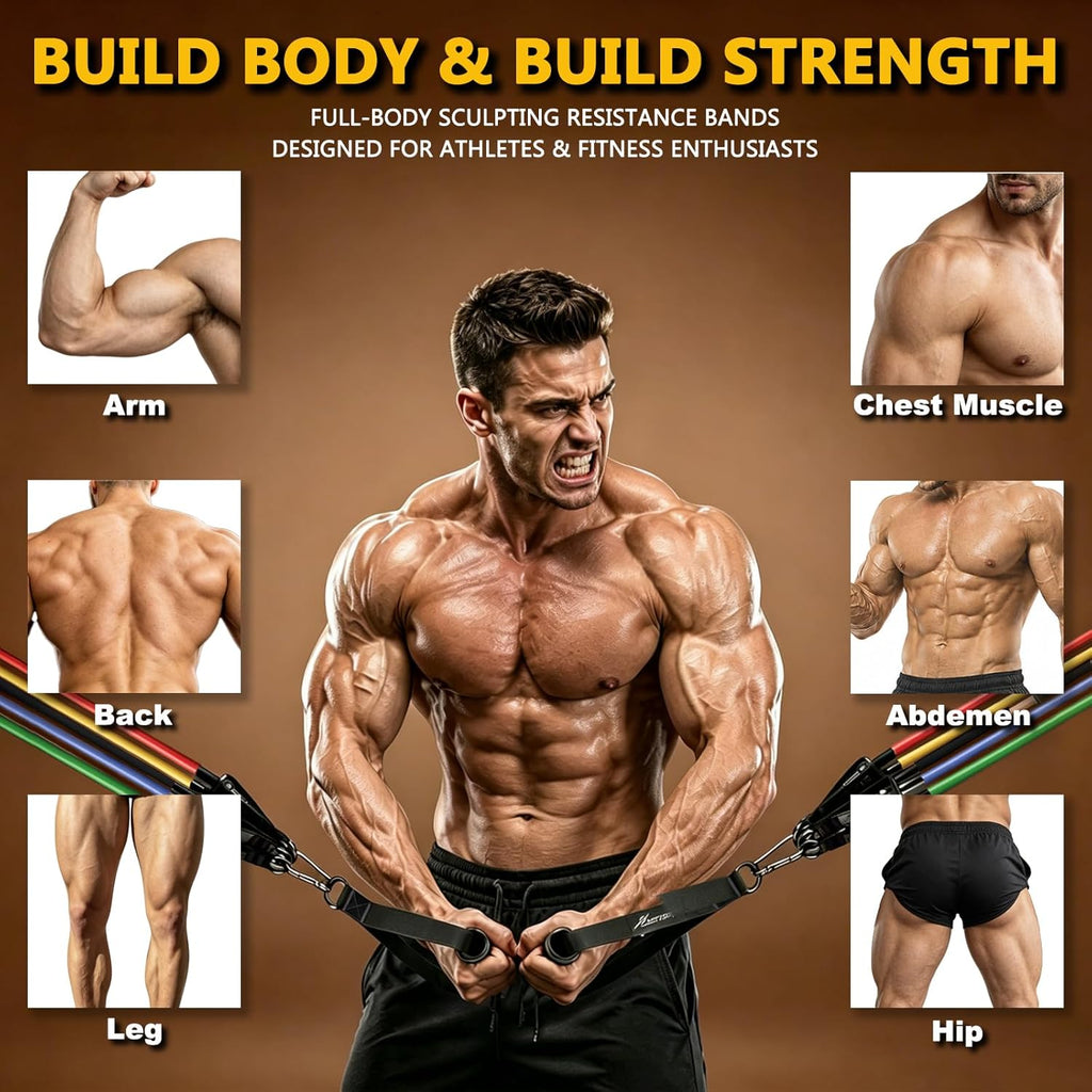 Resistance Bands with Handles - Home Workout Set