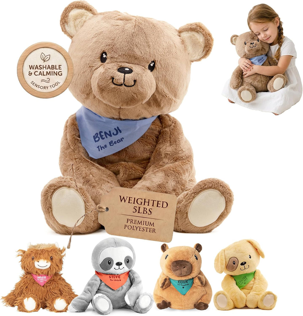 Weighted Calming Bear Plush for Kids - Anxiety & Sensory Comfort