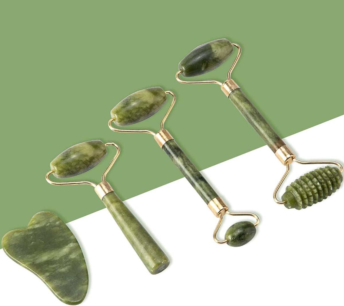 Jade Roller & Gua Sha Set 5-In-1