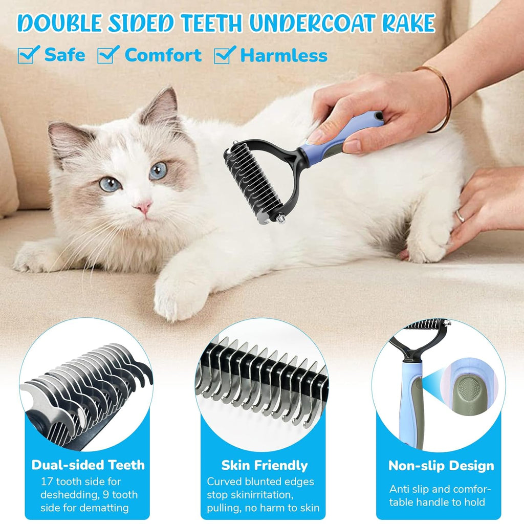 Dog Brush & Grooming Kit - 9-Piece Pet Grooming Set