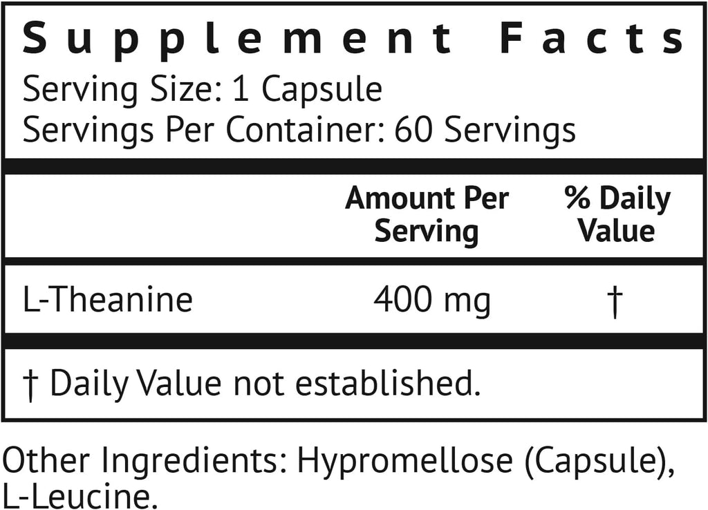 L-Theanine 400Mg Extra Strength Supplement