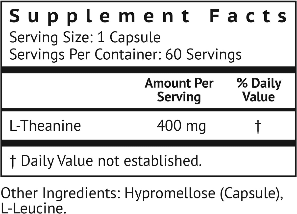 L-Theanine 400Mg Extra Strength Supplement