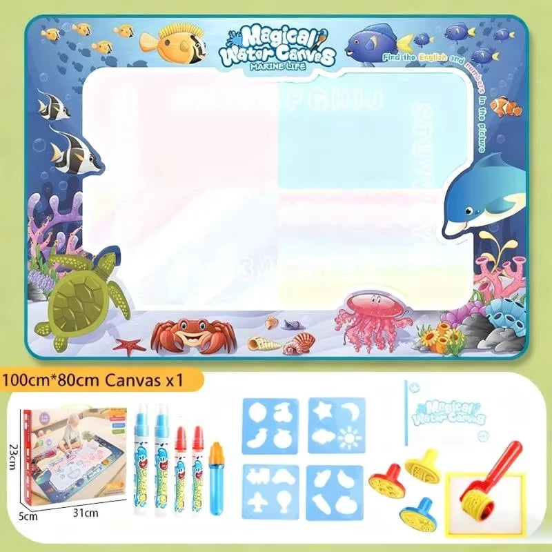 Oversized Magical Water Canvas Pens Montessori Toys Learning Blanket Writing Drawing Repeated Graffiti Painting Toy