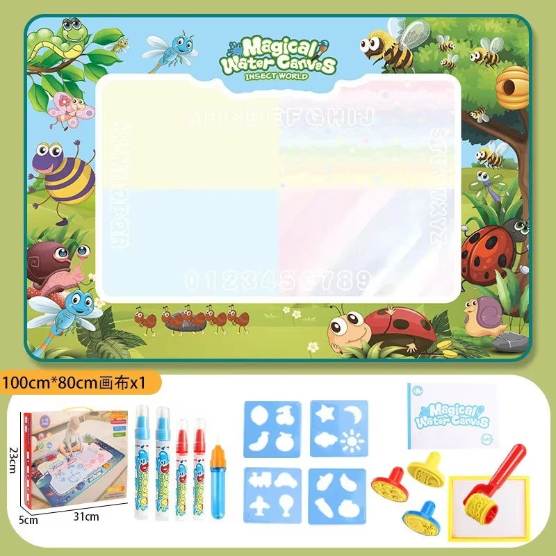Oversized Magical Water Canvas Pens Montessori Toys Learning Blanket Writing Drawing Repeated Graffiti Painting Toy