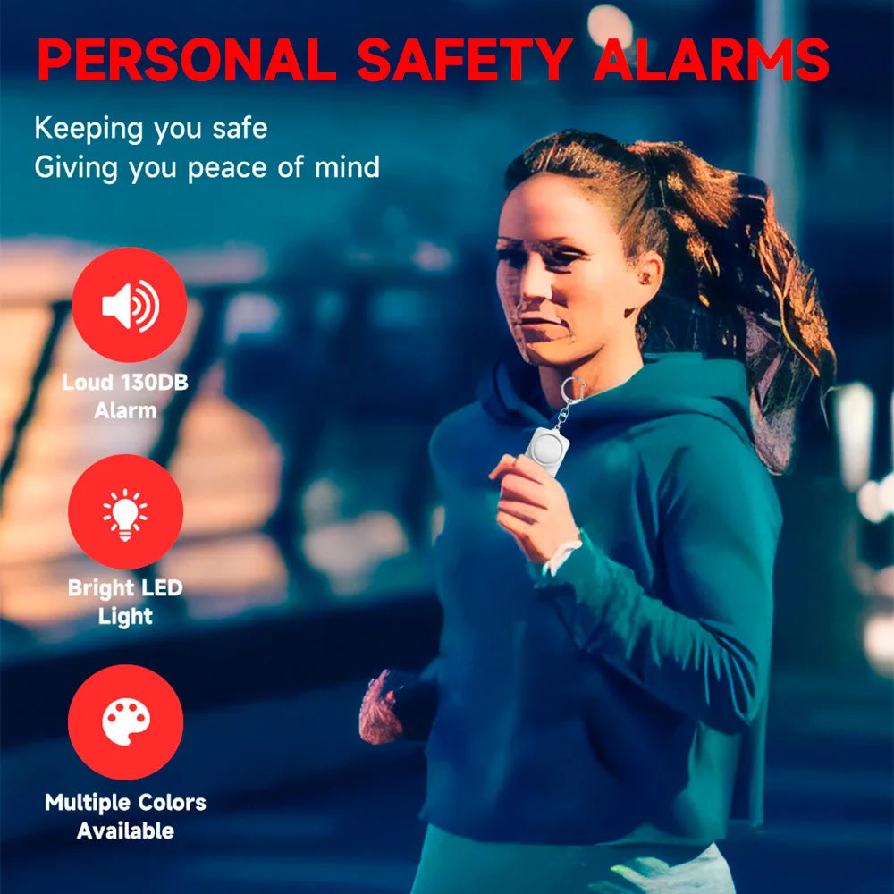 NEW Personal Safety Alarm 130Db with LED Light SOS Self Defense Safety Alarm Keychain for Woman Security Protection
