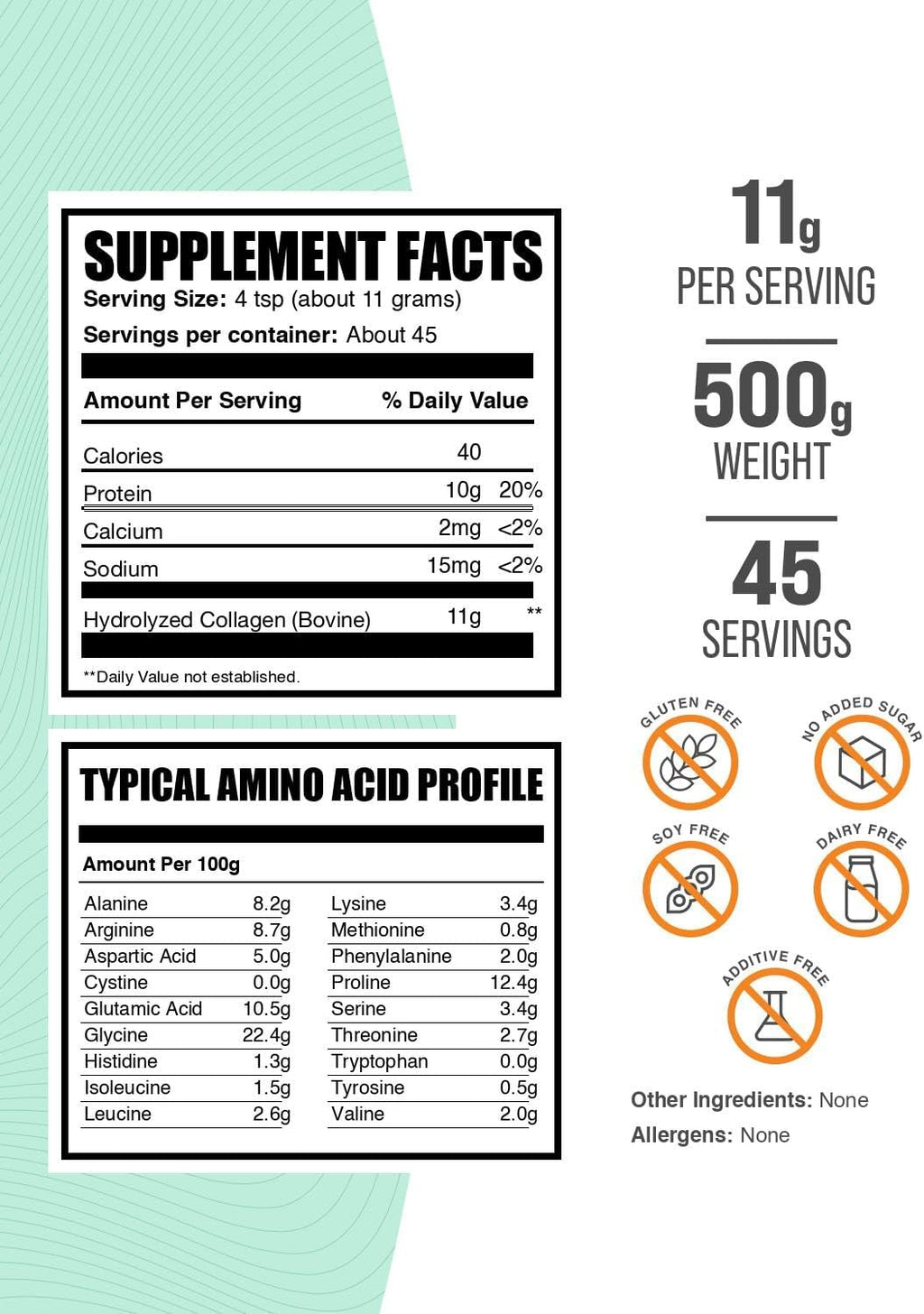Bovine Collagen Peptides Powder - Hydrolyzed, Gluten Free