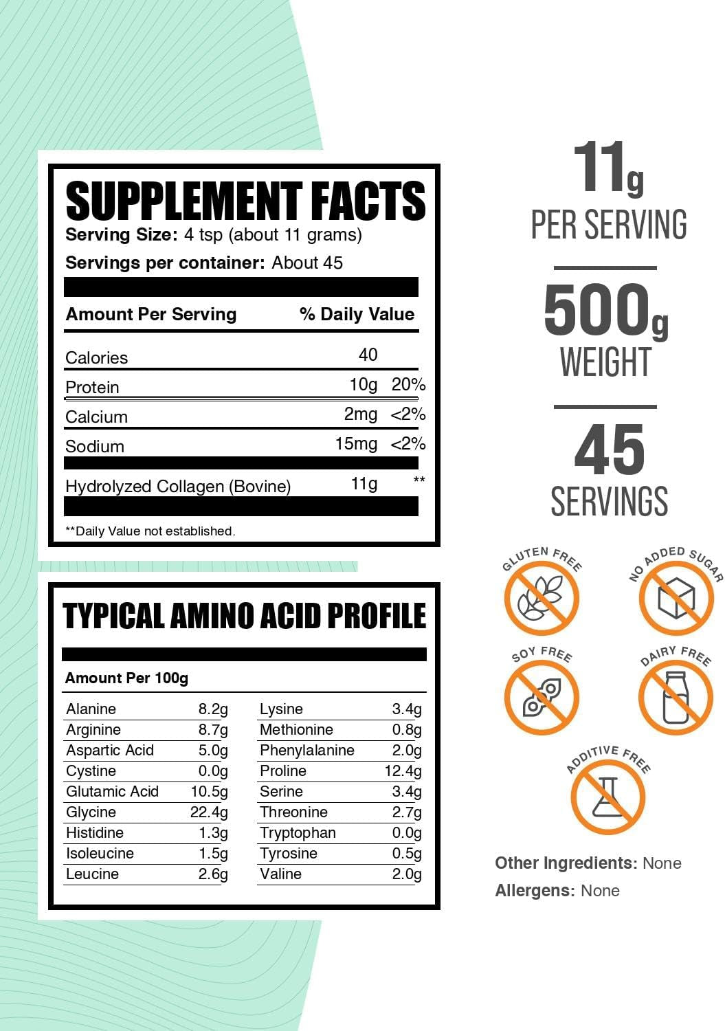 Bovine Collagen Peptides Powder - Hydrolyzed, Gluten Free