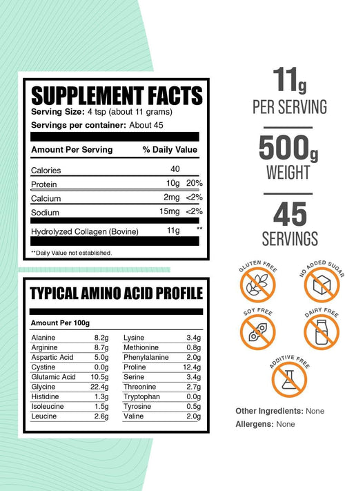 Bovine Collagen Peptides Powder - Hydrolyzed, Gluten Free