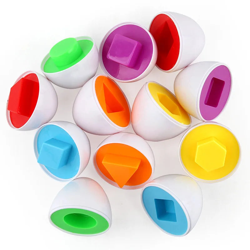 Montessori Educational Toys 1 2 3 Year Children Toy Easter Egg Baby Sensory Puzzle Smart Eggs Colors Shape Matching Sorter Games