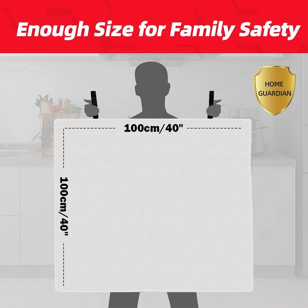 Portable Emergency Fire Blanket - Fire Suppression Safety Cover