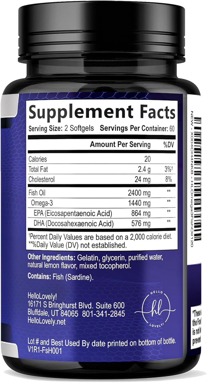 Omega 3 Fish Oil 2400Mg - Triple Strength EPA & DHA