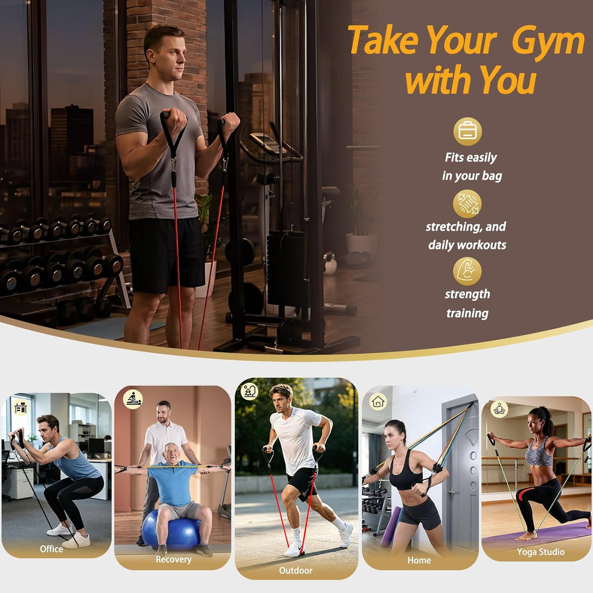 Resistance Bands with Handles - Home Workout Set