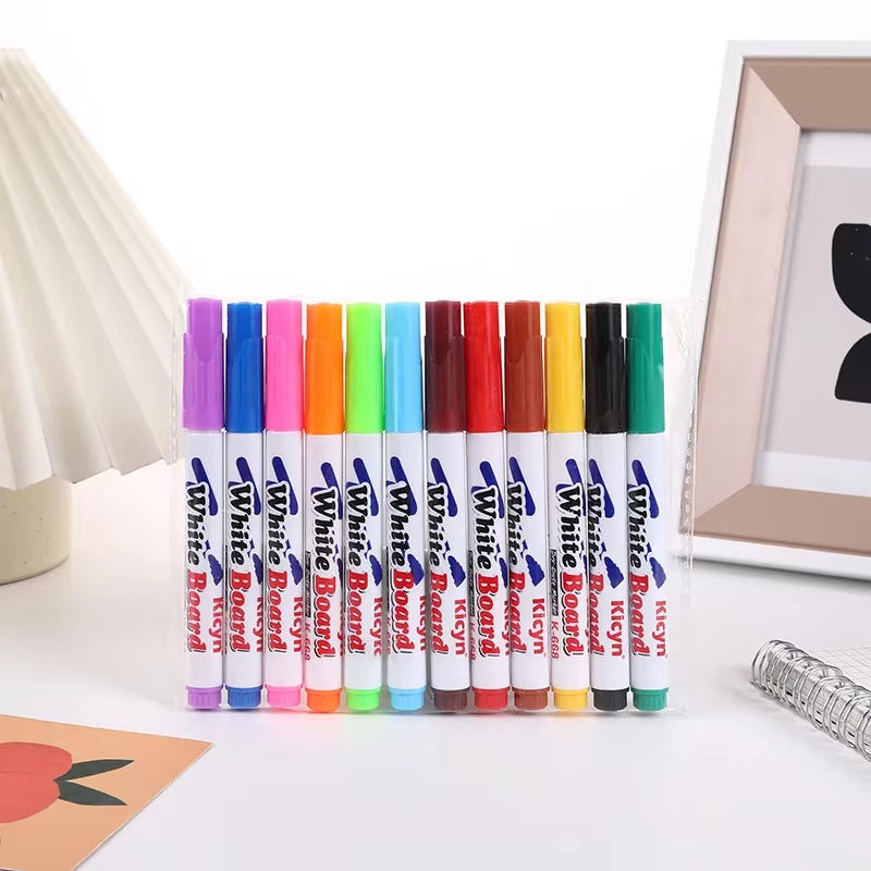Montessori Magical Water Floating Student Painting Brush Whiteboard Markers Pen Suspension Kids Educational Painting Pen Toys